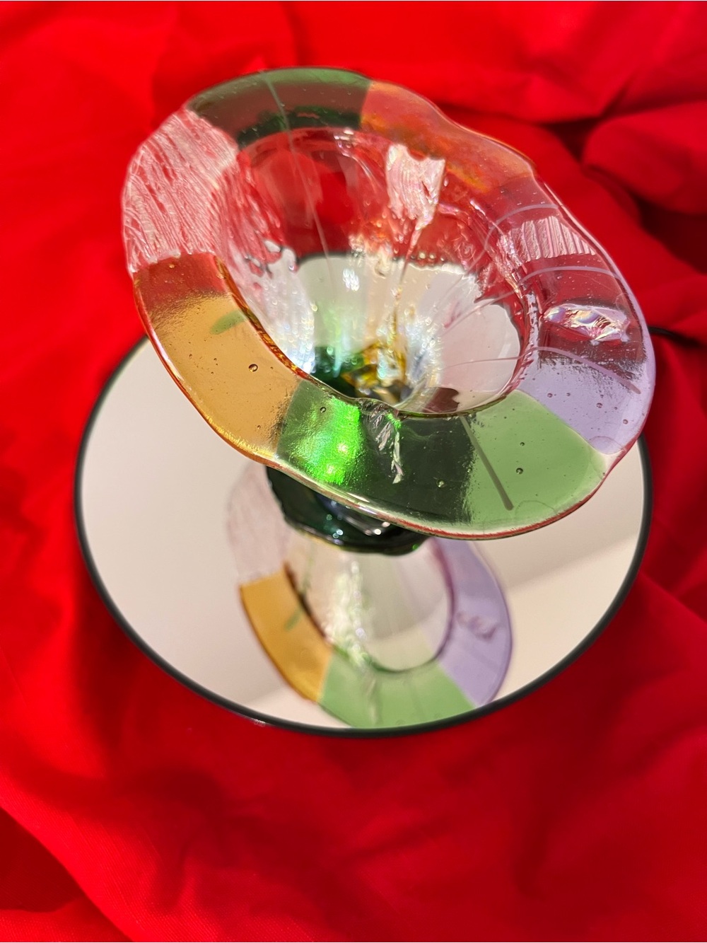 Multicolor Handblown Glass Bud Vase